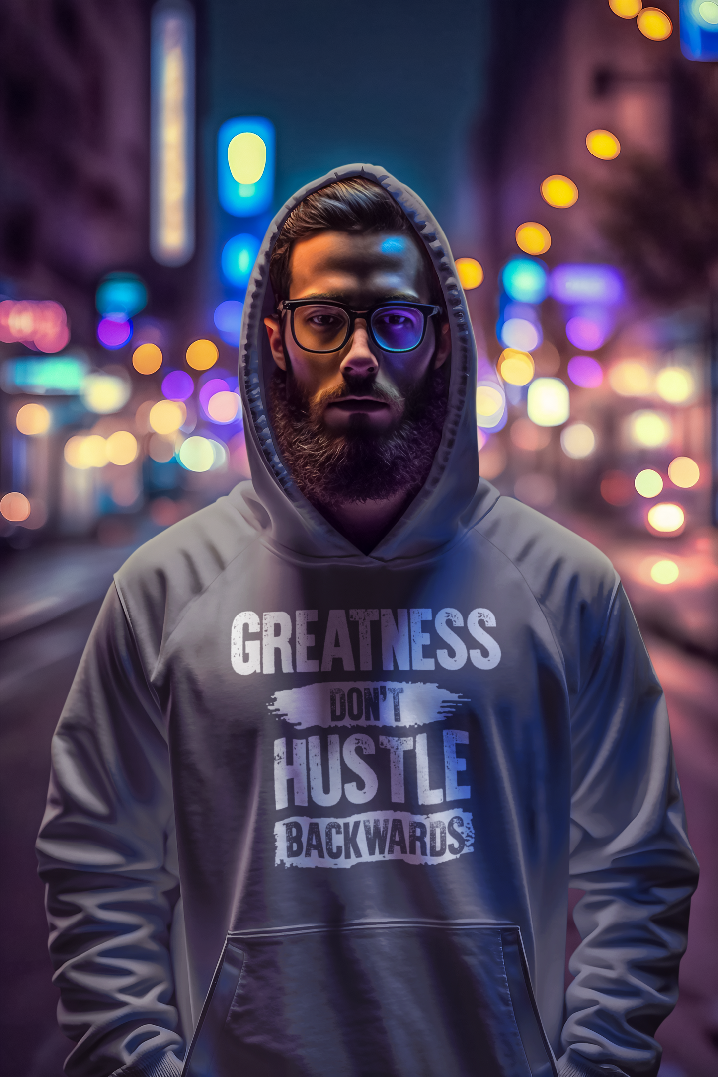 GREATNESS DON'T HUSTLE BACKWARDS -Hooded Sweatshirt